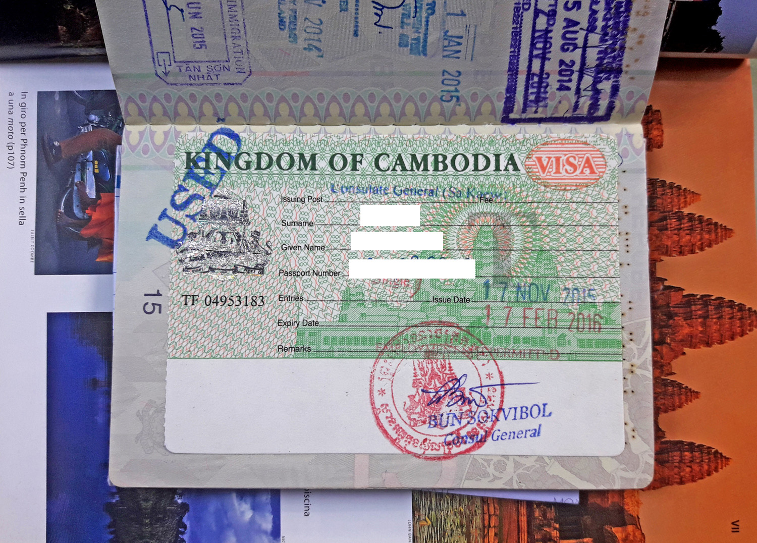 Visto Turistico per la Cambogia su Passaporto: 30 giorni