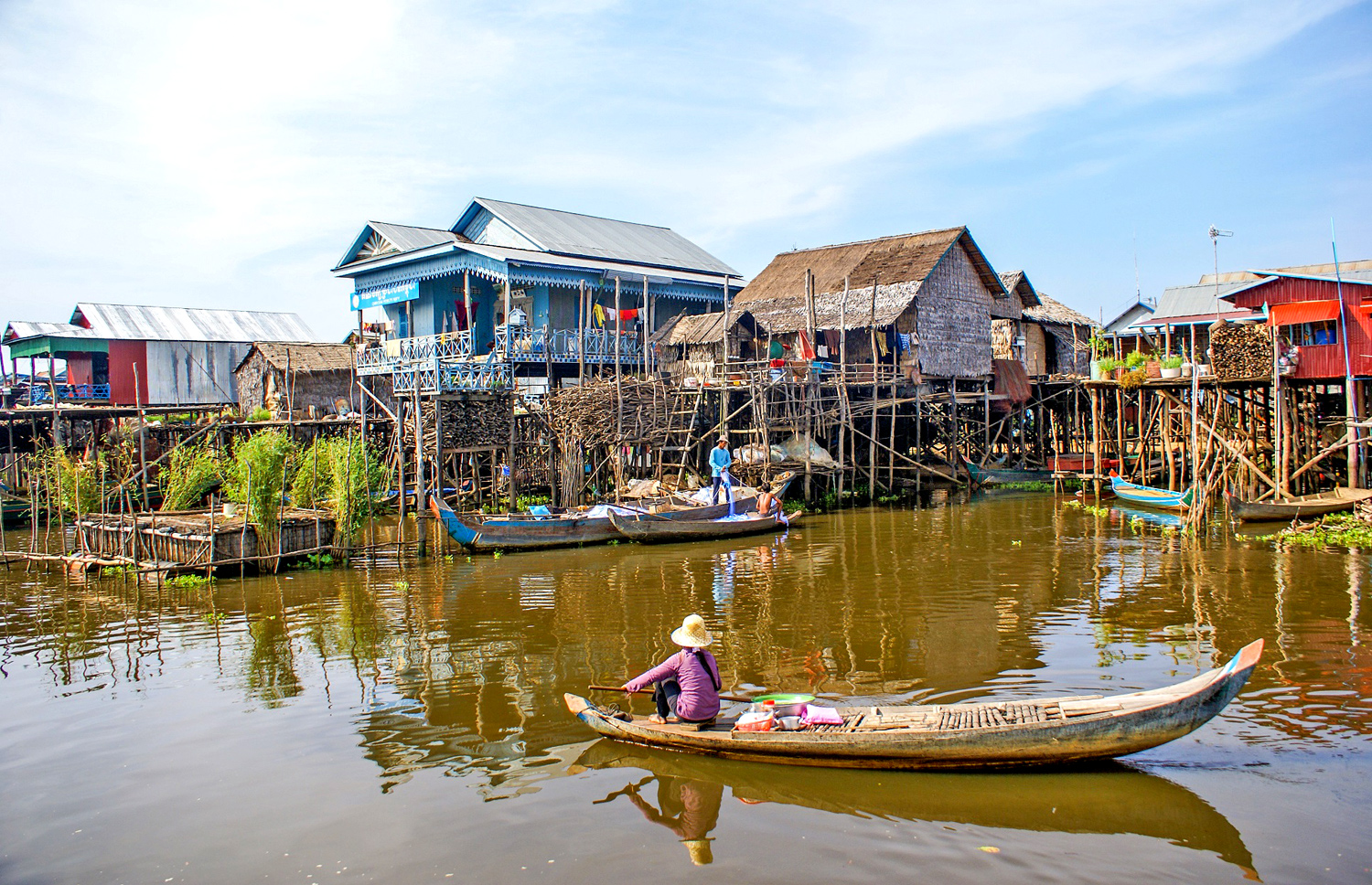 Villaggio Kampong Plug, lago Tonle Sap, Cambogia
