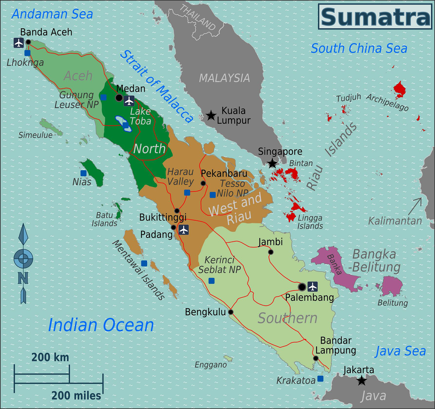 Cartina Geografica isola di Sumatra Indonesia