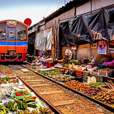 Gita al Mercato sulla Ferrovia di Maeklong Bangkok