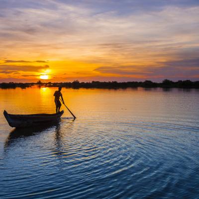 Lago Tonle Sap Tramonto