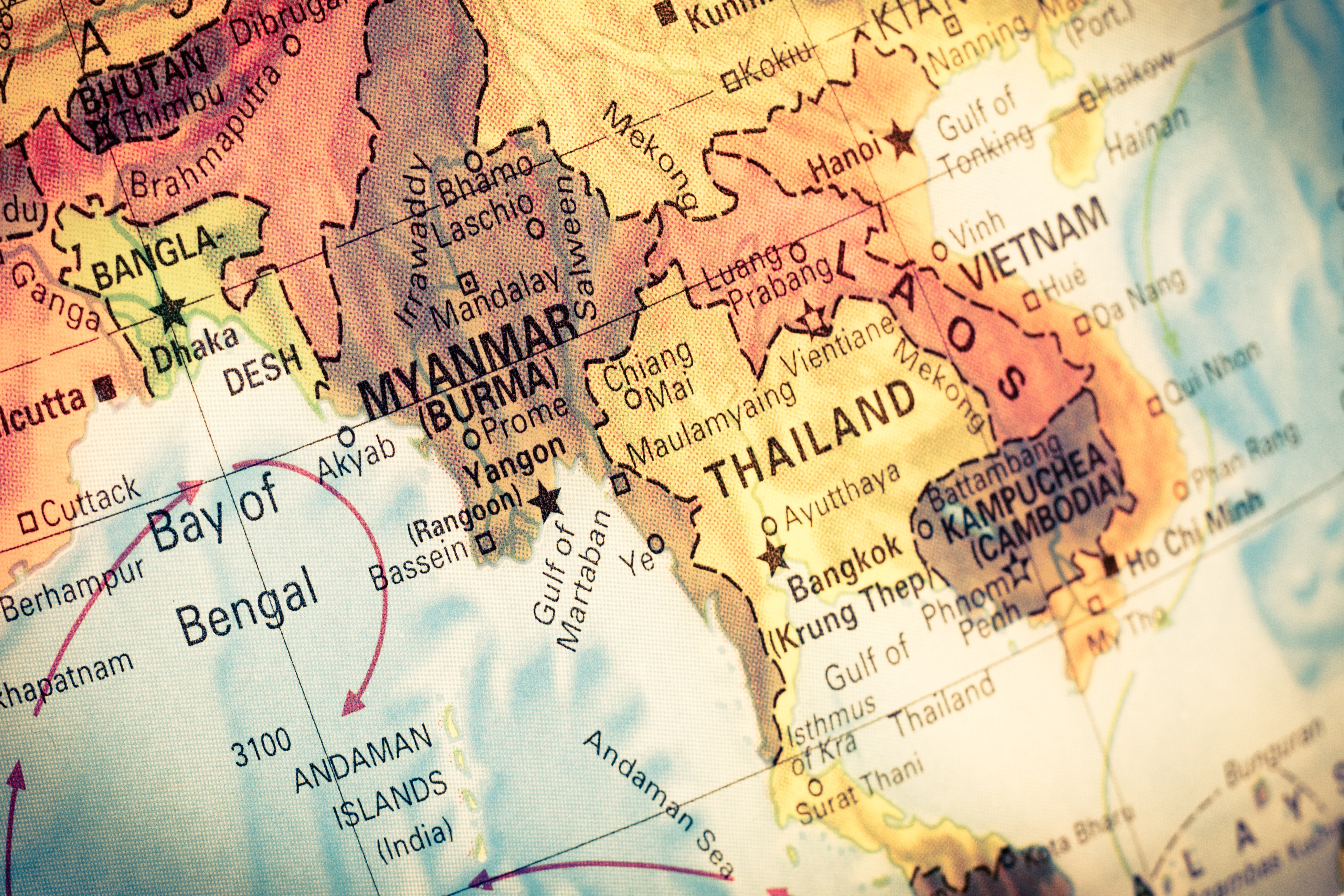 Myanmar Map Cartina Geografica Birmania