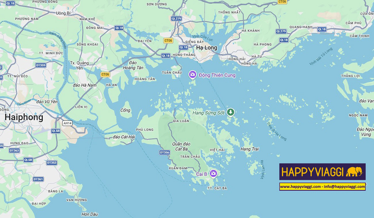 Baia di Ha Long Vietnam - Mappa Cartina Geografica